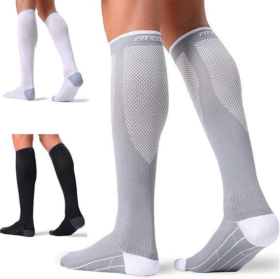 FITRELL Compression Socks (3 Pairs, 20-30mmHg)