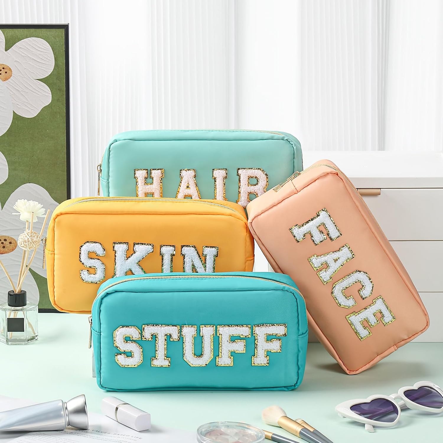 Remerry 4-Piece Nylon Makeup Bag Set